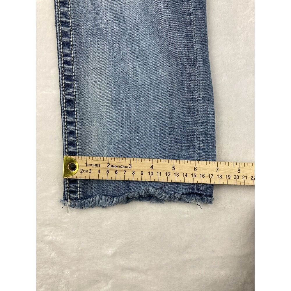 Miss Me Mid Rise Easy Cropped Jeans Women's Raw hem Medium Wash Blue Size 29 - Picture 11 of 16